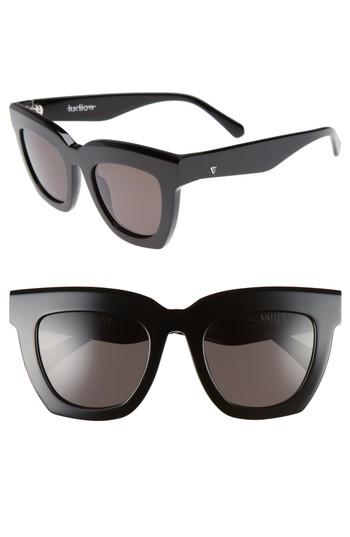 Women's Valley Ludlow 49mm Retro Sunglasses - Gloss Black/ Black