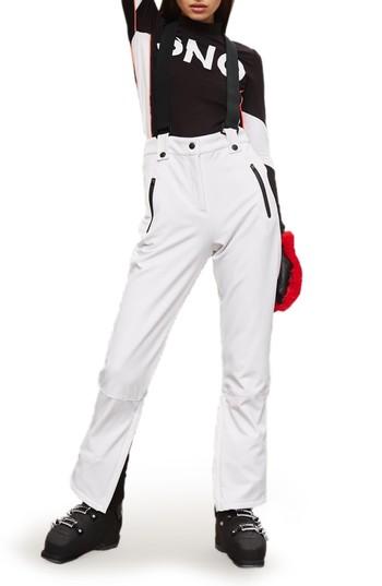 Women's Topshop Sno Ace Suspender Ski Pants Us (fits Like 0-2) - White