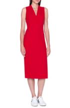 Women's Akris Double Face Wool Crepe Sheath Dress - Red
