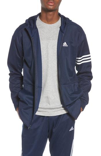 Men's Adidas Casual Regular Fit Sweater Jacket - Blue