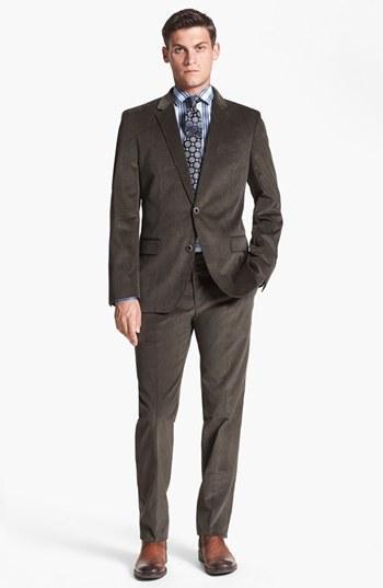 Boss Hugo Boss 'hedge/gense' Trim Fit Corduroy Suit Olive