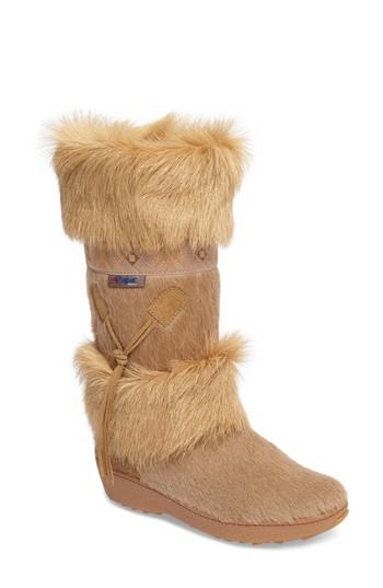 Women's Pajar Laura Genuine Goat Fur Waterproof Boot -5.5us / 36eu - Beige