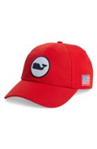 Men's Vineyard Vines Perf Classic Woven Whale Ball Cap - Red