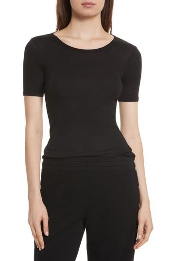 Women's Vince Solid Ringer Crewneck Tee - Black