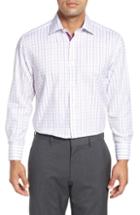 Men's English Laundry Regular Fit Check Dress Shirt - 34/35 - Purple