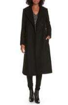 Women's Theory Bria Belted Long Wool Blend Coat - Black