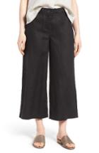 Women's Eileen Fisher Organic Linen Crop Pants - Black