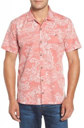 Men's Kahala Pele Classic Fit Print Camp Shirt, Size - Pink