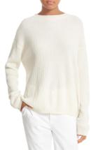 Women's Vince Crossover Tie Back Cashmere & Cotton Sweater - White