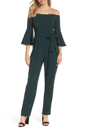 Women's Eliza J Off The Shoulder Jumpsuit - Green