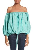 Women's Marques'almeida Off The Shoulder Gingham Top - Blue/green