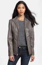 Women's Cole Haan Zip Front Leather Jacket