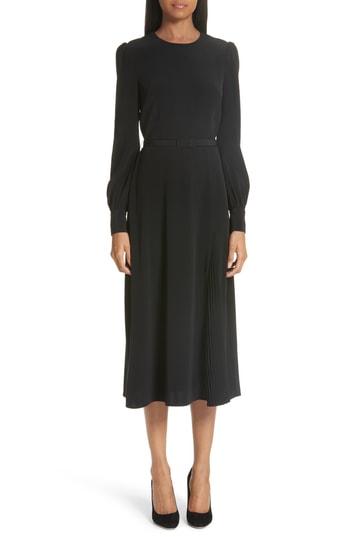 Women's Co Pleated Panel Midi Dress - Black