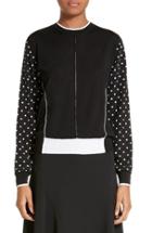 Women's Stella Mccartney Polka Dot Sleeve Silk & Wool Sweater Us / 36 It - Black