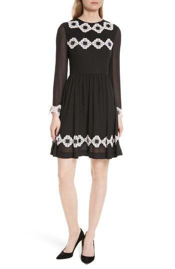 Women's Ted Baker London Avianah Lace Trim Fit & Flare Dress