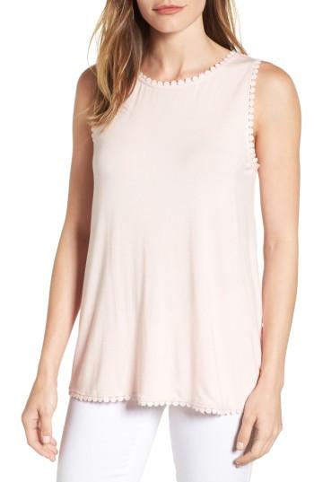 Petite Women's Halogen Geo Trim Tank, Size P - Pink