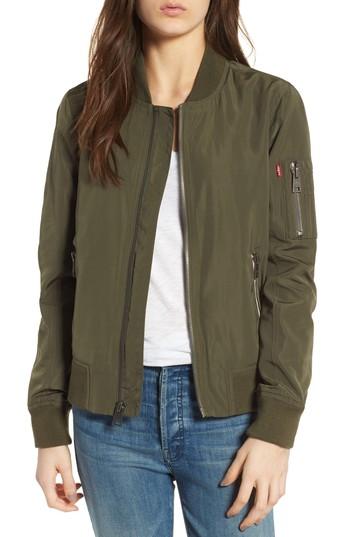 Women's Levi's Ma-1 Satin Bomber Jacket - Green