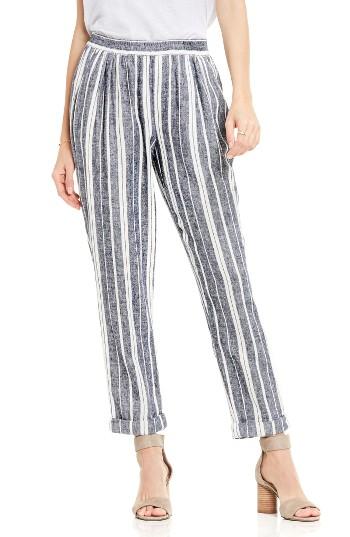 Women's Two By Vince Camuto Stripe Linen Blend Ankle Pants - White