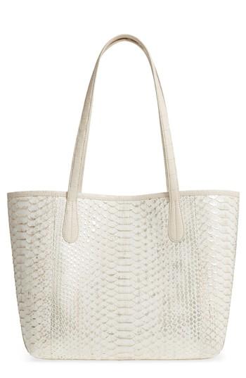 Nancy Gonzalez Small Erica Genuine Python & Crocodile Tote - Metallic