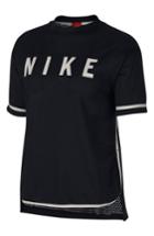 Women's Nike Sportswear Short Sleeve Dri-fit Mesh Tee - Black