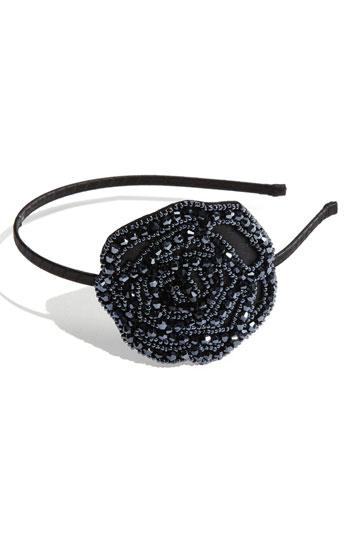 Cara Accessories Beaded Rose Headband