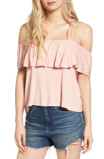 Women's Lush Ruffle Cold Shoulder Top