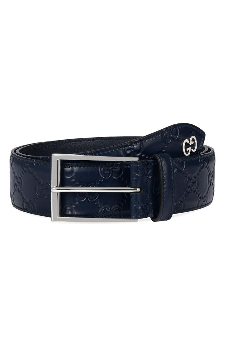 Men's Gucci Leather Belt 5 Eu - Blue