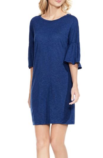 Women's Two By Vince Camuto Bell Sleeve Jersey Shift Dress - Blue