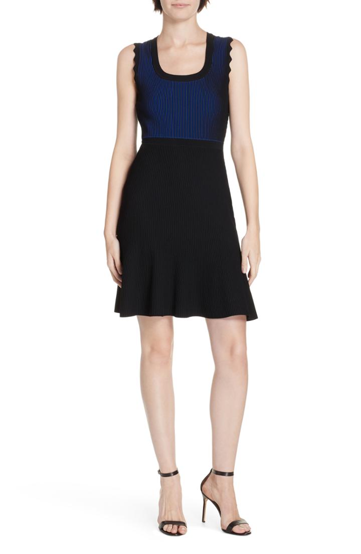 Women's Dvf Adi Ribbed Knit Dress - Black