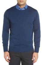 Men's John Smedley 'marcus' Easy Fit Crewneck Wool Sweater - Blue