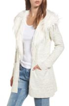 Women's Show Me Your Mumu Roadie Faux Fur Trim Cardigan - Ivory