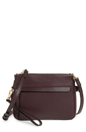 Vince Camuto Small Edsel Leather Crossbody Bag - Burgundy