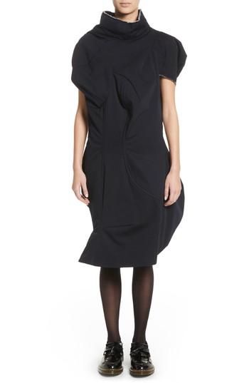 Women's Comme Des Garcons Couture Effect Gabardine Dress - Blue
