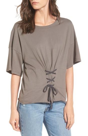 Women's Bp. Corset Tee - Grey