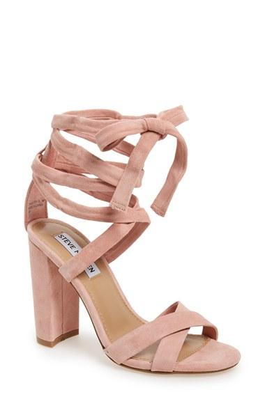 Women's Steve Madden 'christey' Wraparound Ankle Tie Sandal M - Pink