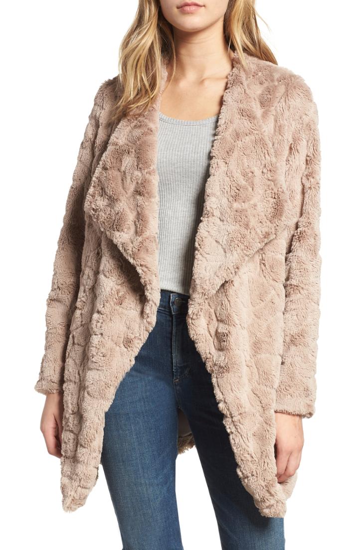 Women's Bb Dakota Tucker Wubby Faux Fur Coat, Size - Beige