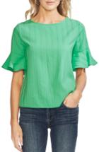 Women's Vince Camuto Stripe Ruffle Sleeve Top - Green