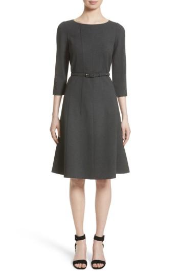 Women's Lafayette 148 New York Amalie Finesse Crepe Dress, Size - Black