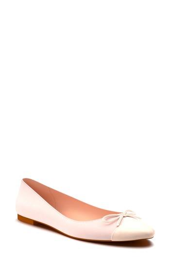 Women's Shoes Of Prey Almond Toe Ballet Flat B - Beige