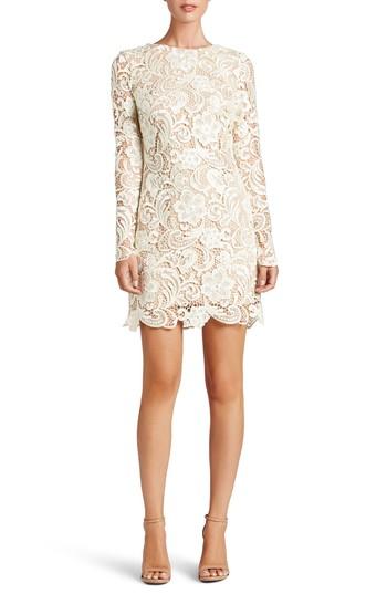 Women's Dress The Population Jessica Crochet Shift Dress - White