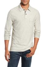 Men's Billy Reid Stripe Cotton & Cashmere Polo, Size - Grey