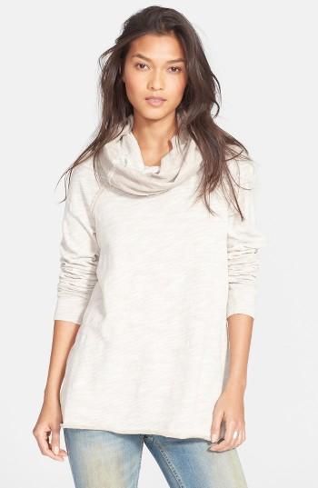 Women's Free People 'beach Cocoon' Cowl Neck Pullover /small - White