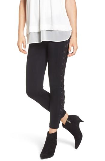 Women's David Lerner Lace-up Leggings - Black