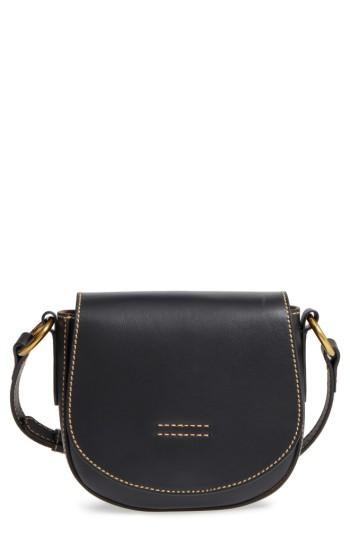 Frye Small Harness Calfskin Leather Saddle Bag - Black