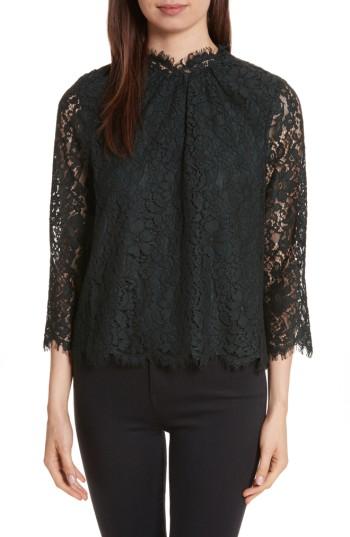 Women's Joie Frayda Sheer Sleeve Lace Top - Green