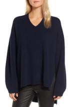 Women's Nordstrom Signature Cashmere High/low Tunic Sweater - Blue