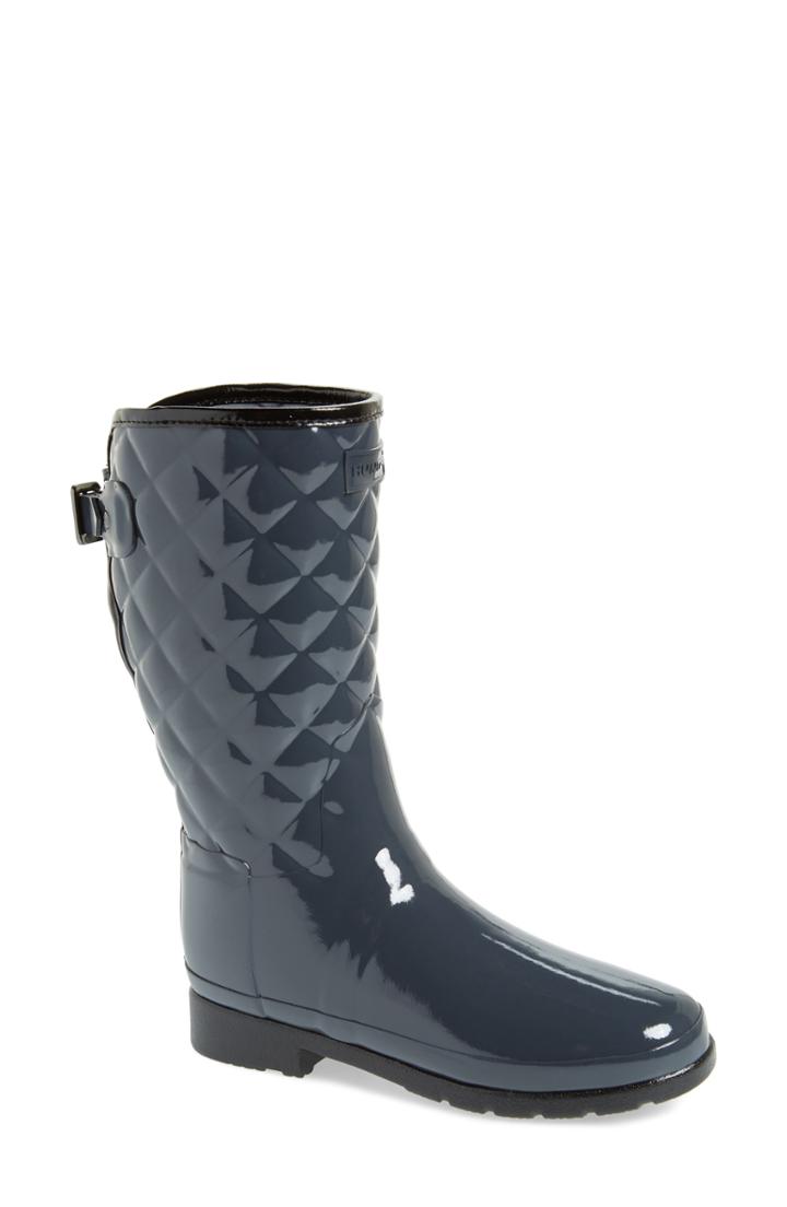 Women's Hunter Refined High Gloss Quilted Short Waterproof Rain Boot