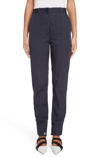 Women's J.w.anderson Cuffed Pinstripe Trousers Us / 6 Uk - Blue