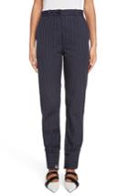 Women's J.w.anderson Cuffed Pinstripe Trousers Us / 6 Uk - Blue