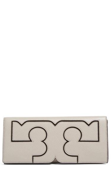 Tory Burch Serif Leather Clutch -
